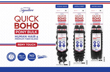 HARLEM 125 KIMA Classic Signature Quick BOHO Pony Bulk – Water Wave 28″ Boho braids, Sareya Beauty supply store in calgary Alberta
